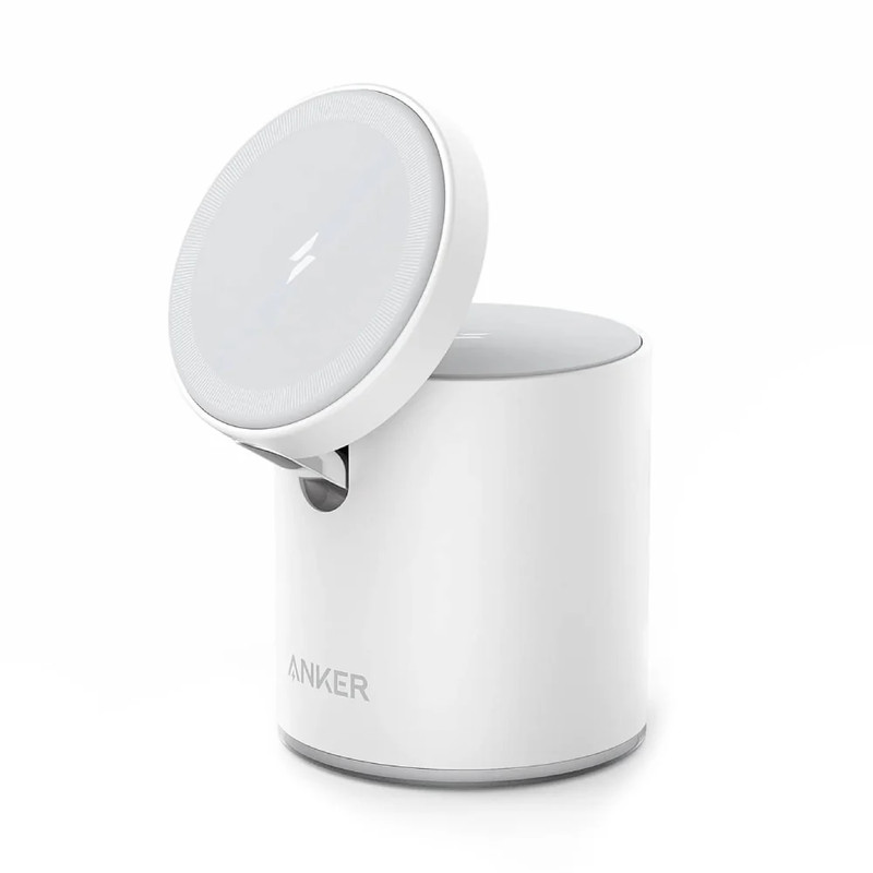 Anker 623 MagGo 2-in-1 Magnetic Wireless Charger - White - شاحن